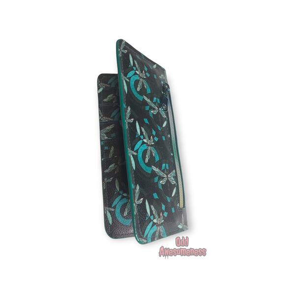 Dragonfly Sigma Bifold Vinyl Faux Leather Wallet with Matching Key Strap Lanyard - Picture 3 of 8